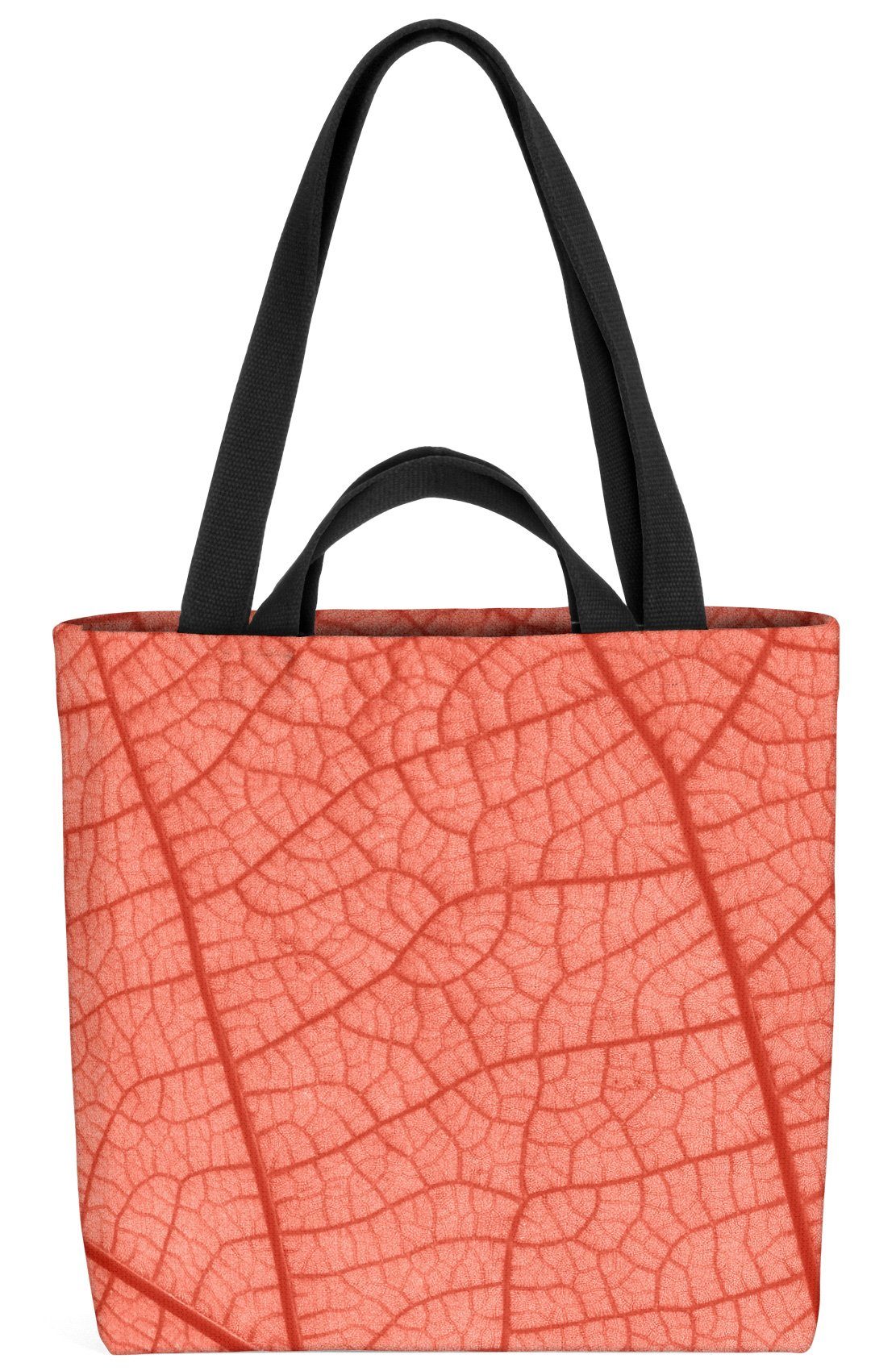 VOID Henkeltasche (1-tlg), Blattmuster Garten Blätter Pink Orange Adern Grafik Foto Pfanzen Natur