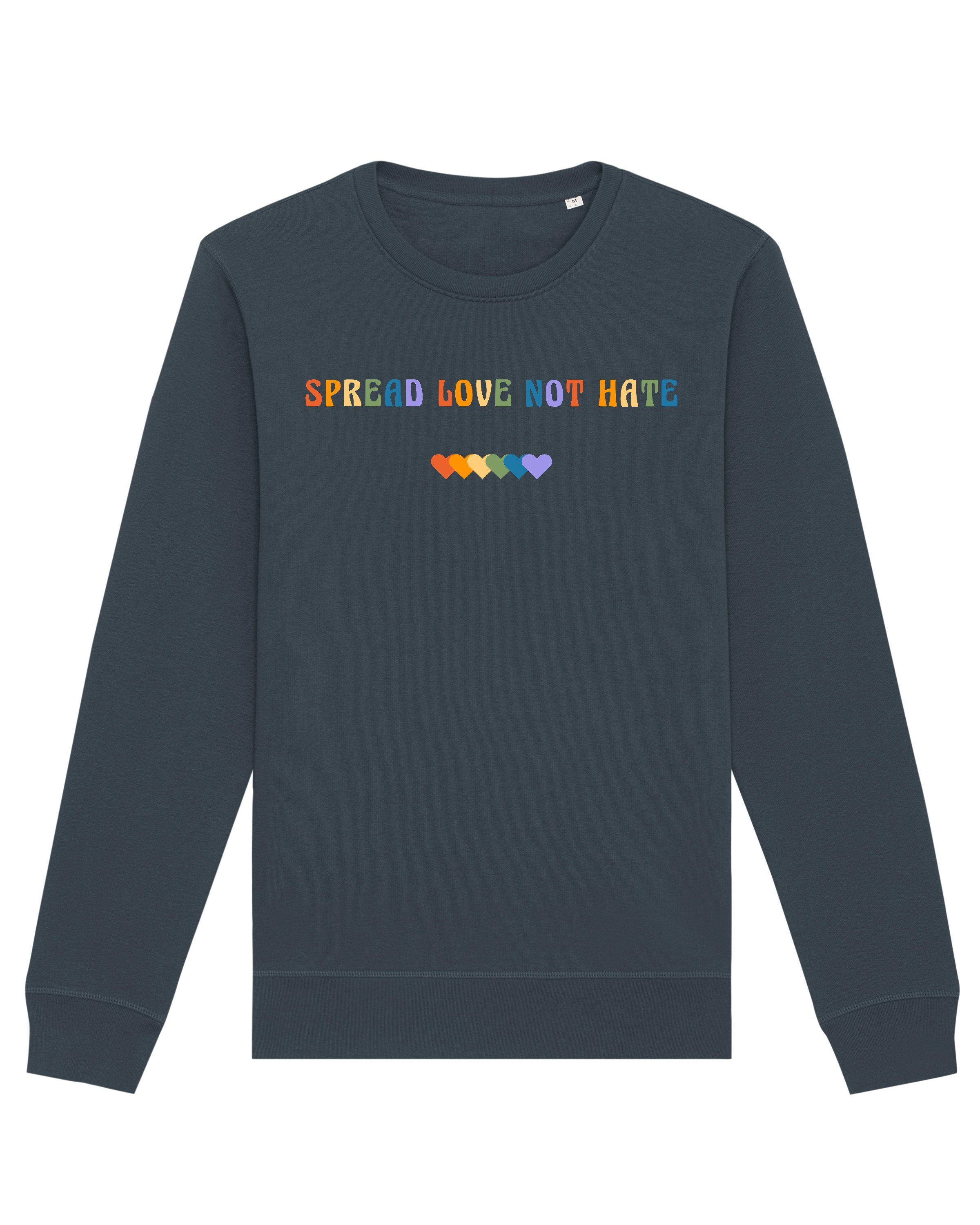 wat? Apparel Sweatshirt Spread love, not hate (1-tlg) graublau meliert