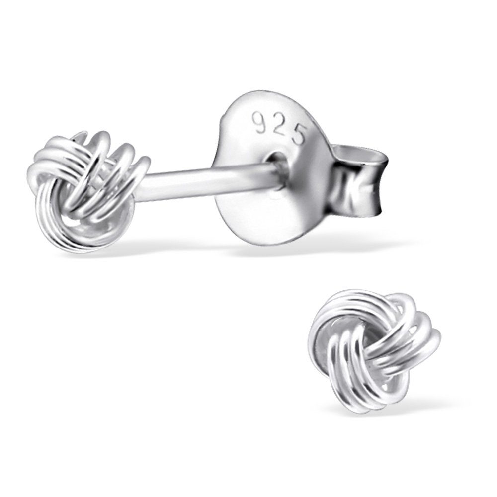 BUNGSA Ohrstecker-Set Ohrstecker Knoten aus 925 Silber Damen (1 Paar (2 Stück), 2-tlg), Ohrschmuck Ohrringe