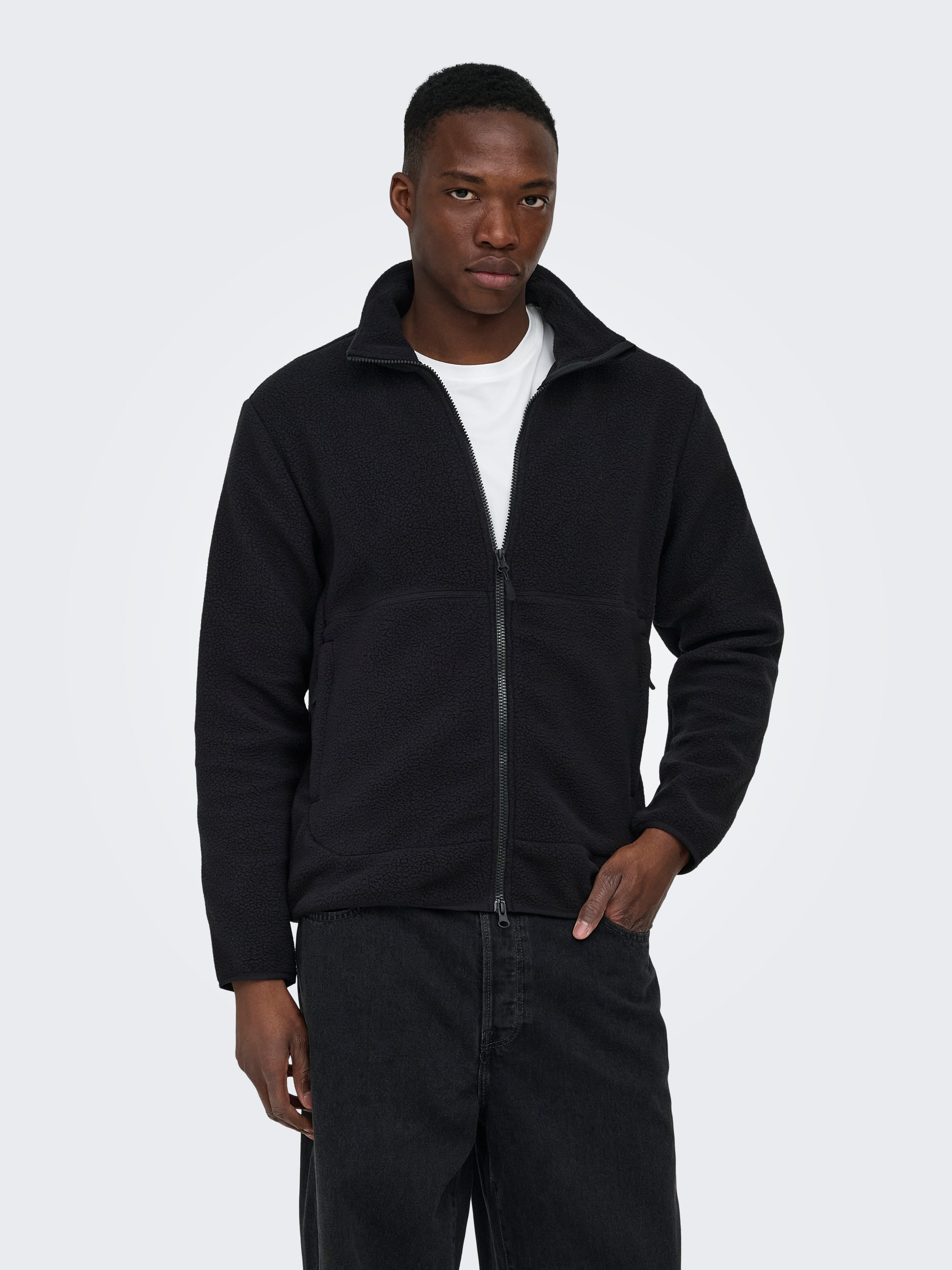 ONLY & SONS Fleecejacke ONSJASON PRTC FLEECE JACKET OTW NOOS Polyester, regular fit
