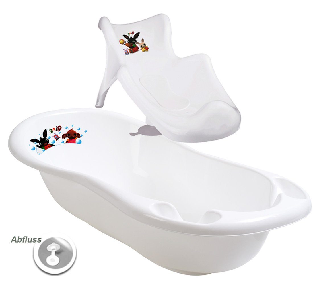 Maltex Babybadewanne 2 Teile 84 2 Europe), - cm, - + Made (Spar-Set - tlg - Baby = Badeset BABYBADESITZ Wanne - in Weiss BING SET BABYBADEWANNE