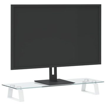 vidaXL Monitorständer Weiß 60x20x8 cm Hartglas und Metall Monitor-Halterung