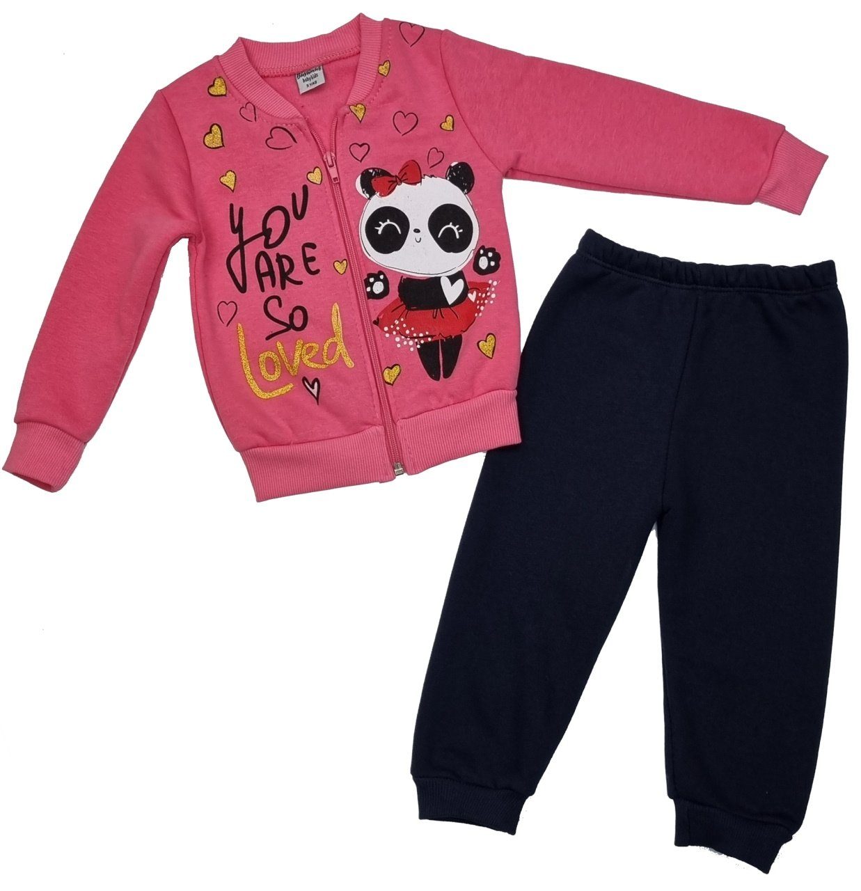 Girls Fashion Sweatanzug Sweatanzug Freizeitanzug Jogginganzug Mädchen ks5200 Rosa/Blau