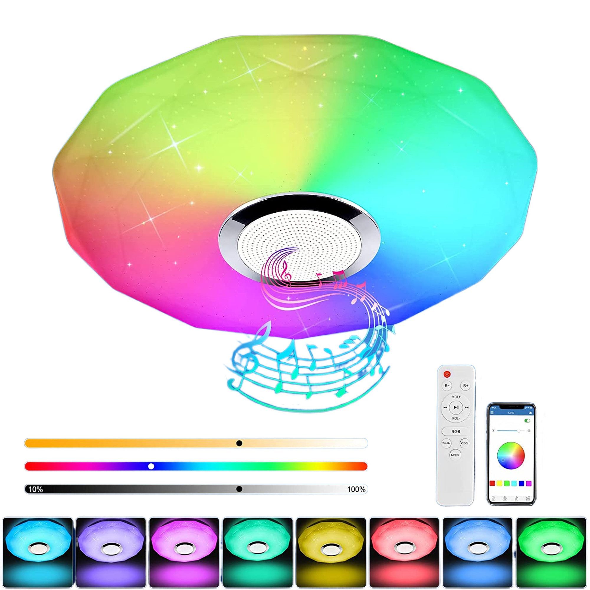 Forrlite Deckenleuchte Bluetooth Deckenlampe,48W Deckenleuchte mit Bluetoot günstig online kaufen