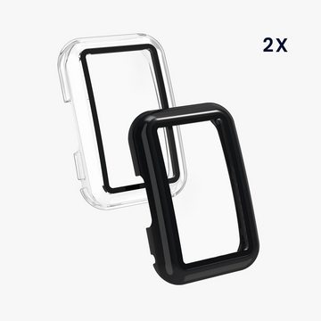 kwmobile Smartwatch-Hülle 2x Hülle für Oppo Watch Free, Fullbody Fitnesstracker Glas Cover Case Schutzhülle Set