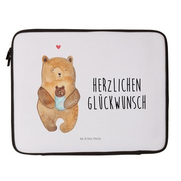 Mr. & Mrs. Panda Laptop-Hülle Bär mit Baby - Weiß - Geschenk, Nichte, Enkel, Geburtstag, Notebook T