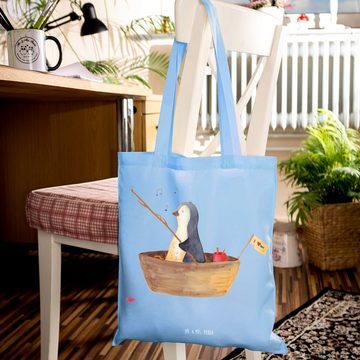 Mr. & Mrs. Panda Tragetasche Pinguin Angelboot - Sky Blue - Geschenk, optimistisch, Beutel, Scheid (1-tlg), Modisches Design