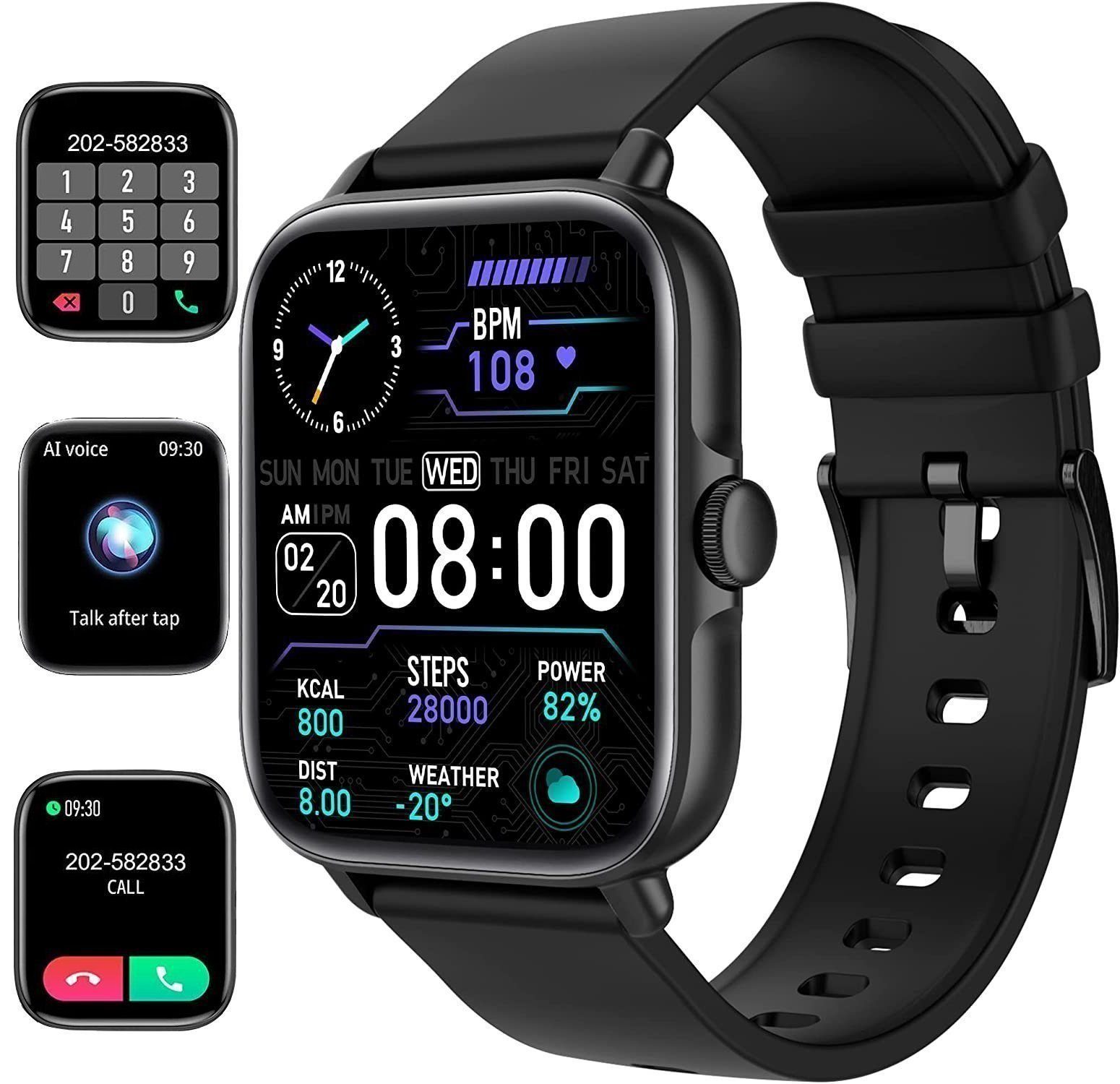 IVSO Smartwatch, Fitness Tracker Damen Herren Uhren Watch für Android IOS, Smartwatch (Fitness Tracker Uhr 1.69