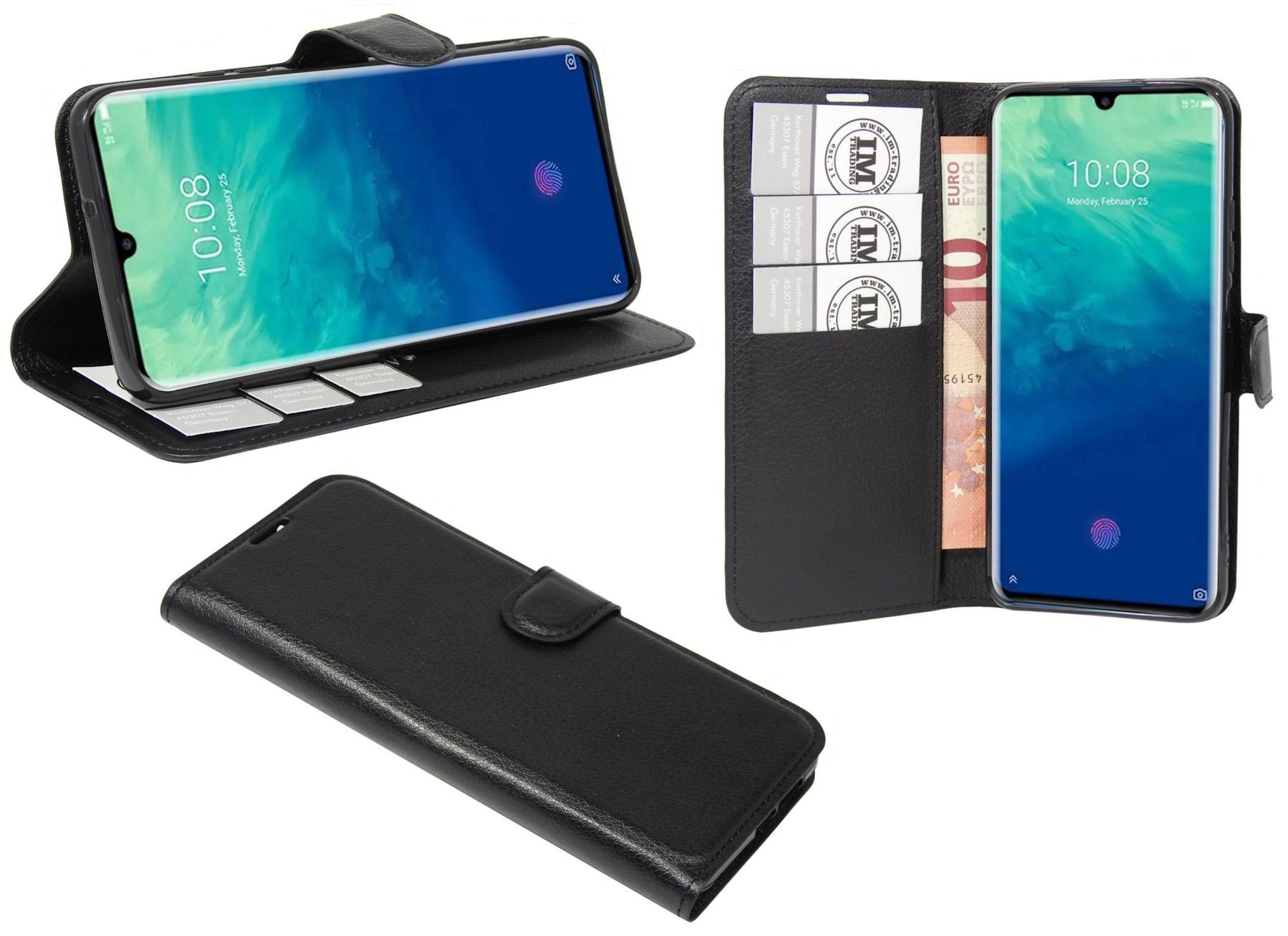 cofi1453 Handyhülle Hülle Tasche für ZTE Axon 10 Pro, Kunstleder Schutzhülle Handy Wallet Case Cover mit Kartenfächern, Stan