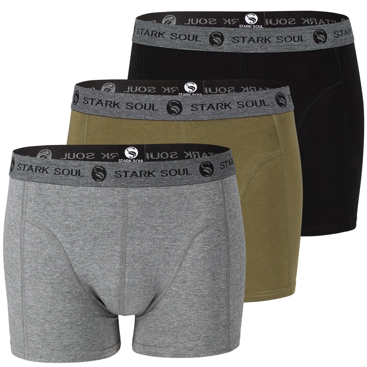 Stark Soul® Boxershorts Herren Boxershorts, 3er Pack, Retroshorts, Trunks - weiche Baumwolle 3er-Pack