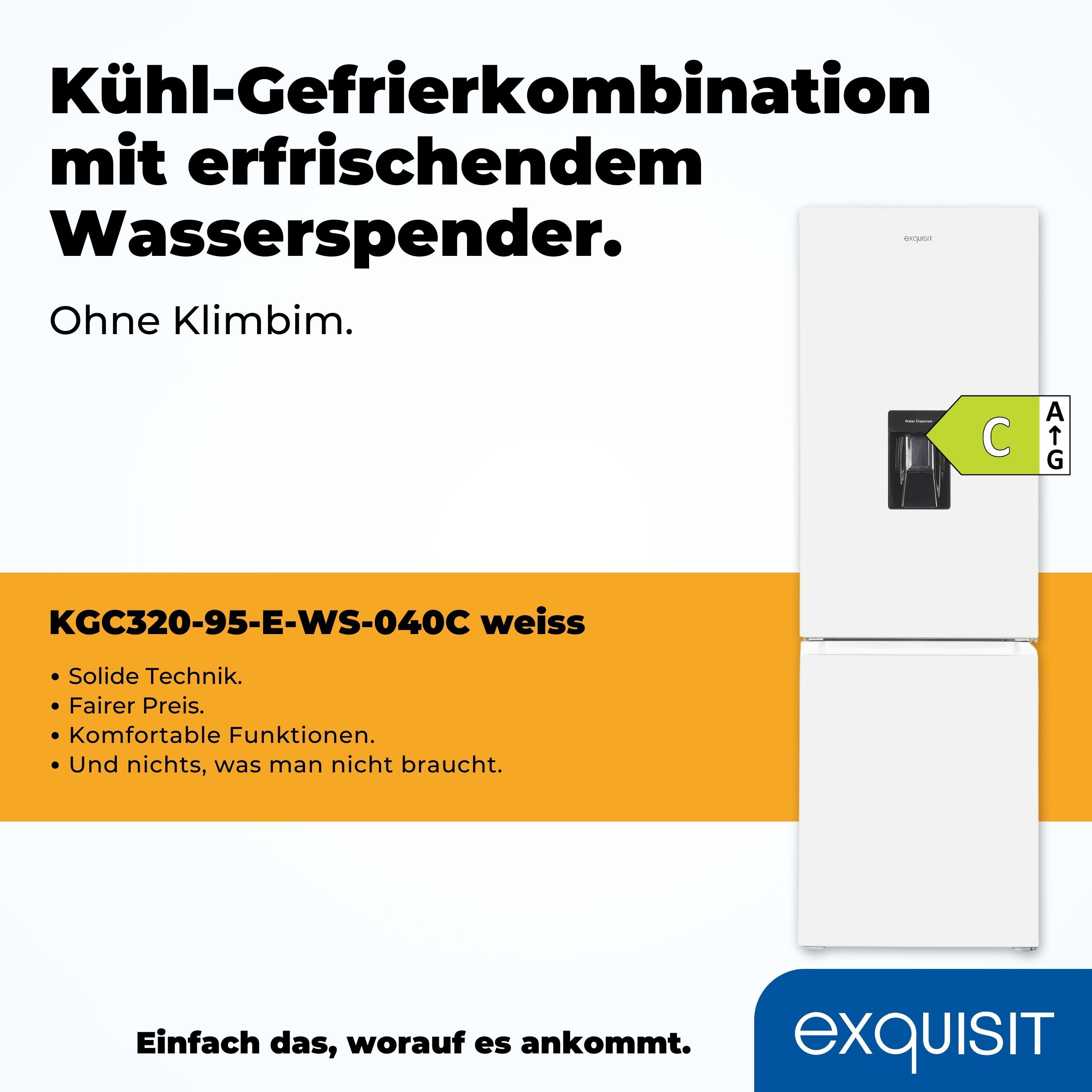 exquisit Kühl-/Gefrierkombination KGC320-95-E-WS-040C, 185,8 cm hoch, 60 cm breit – Bild 4 von 5