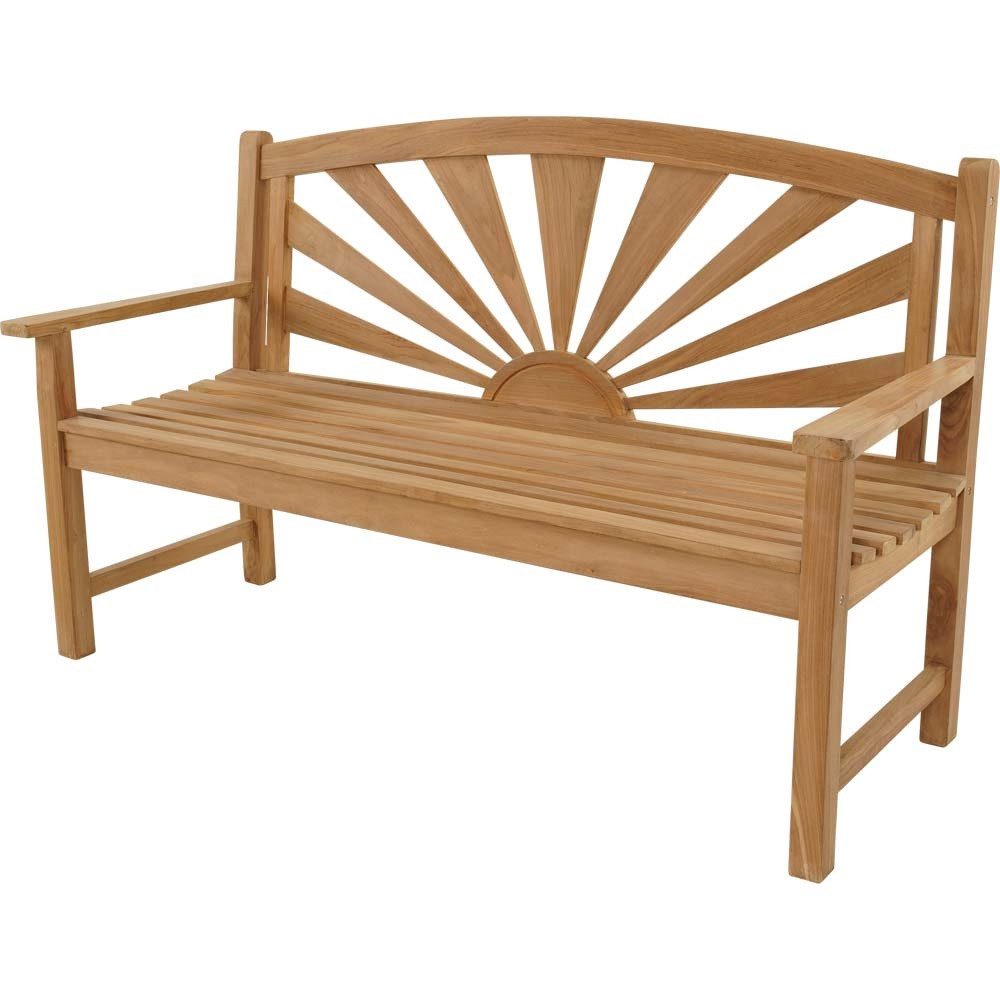 Lesli Living Gartenbank Bank SUNBURST Teak Holz 156cm