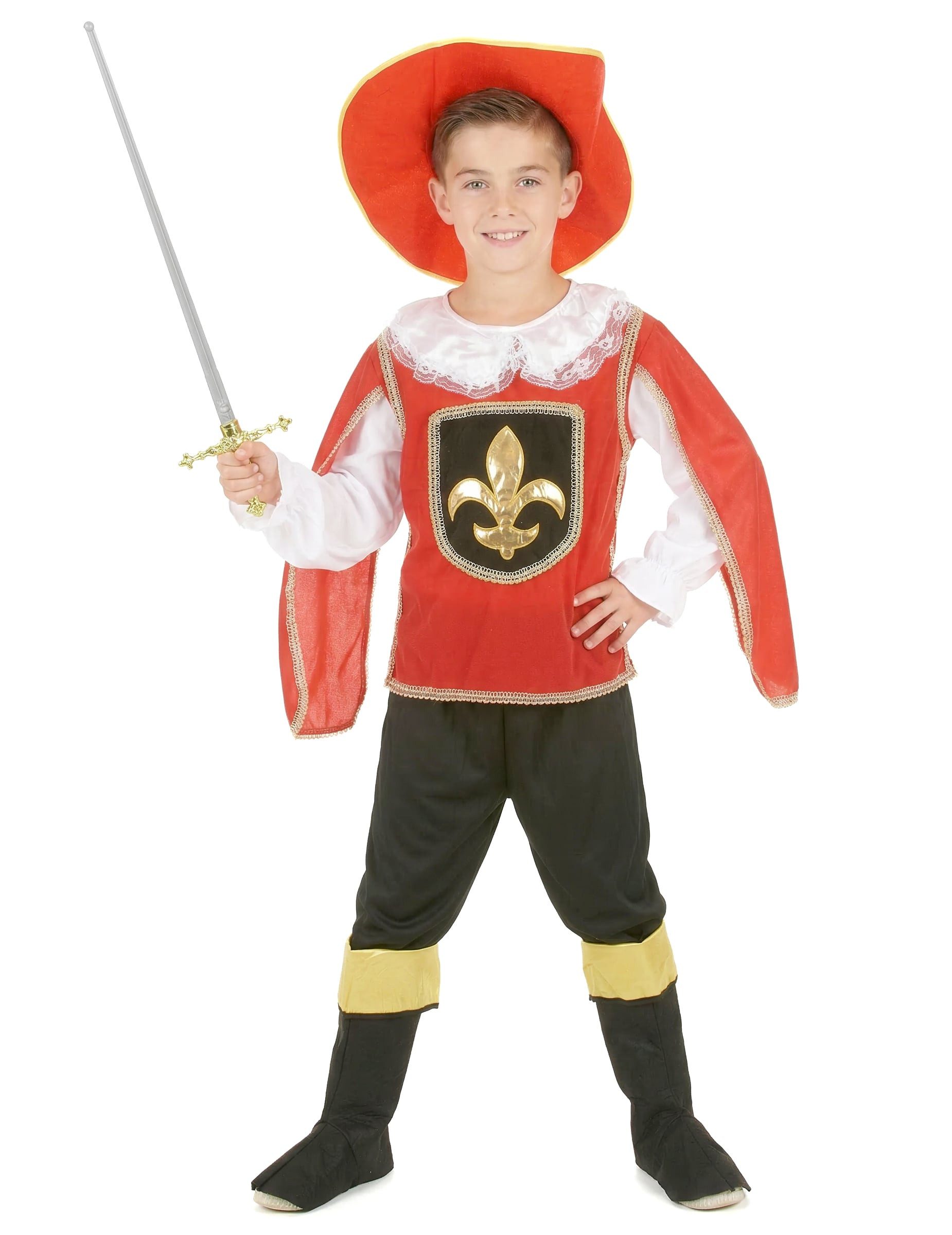 Kostüm Musketier-Kinderkostüm weiss-rot-schwarz