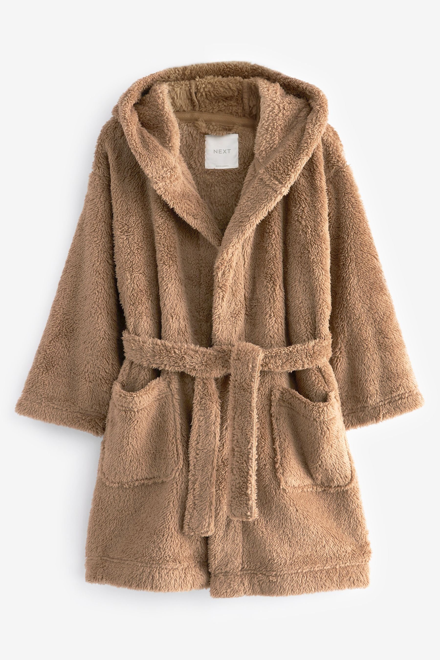 Next Kinderbademantel Bademantel aus Fleece, Polyester (recycelt) Brown