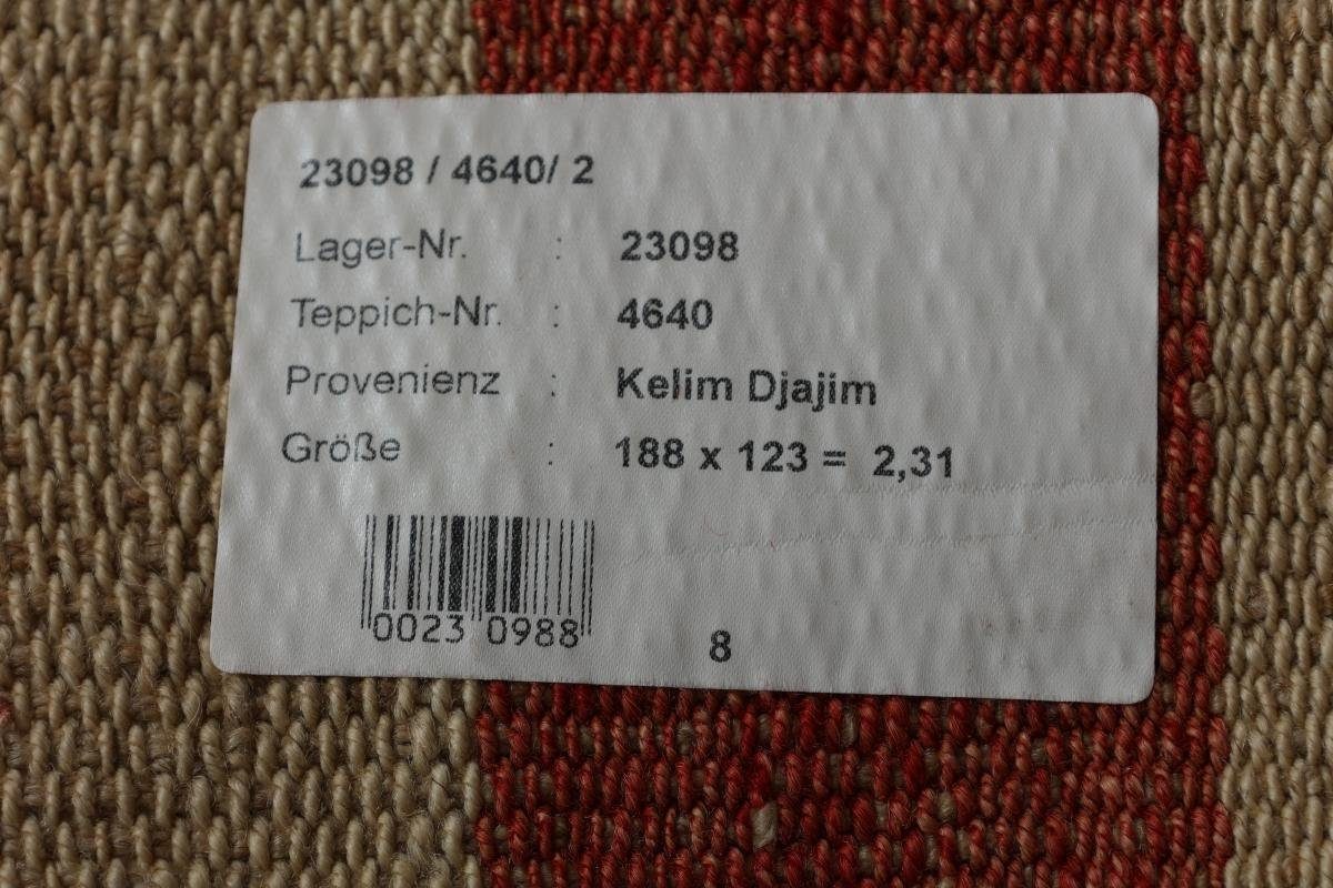Kelim Orientteppich rechteckig, 123x188 4 Fars Perserteppich, Orientteppich Trading, Höhe: Antik mm Handgewebter Nain /