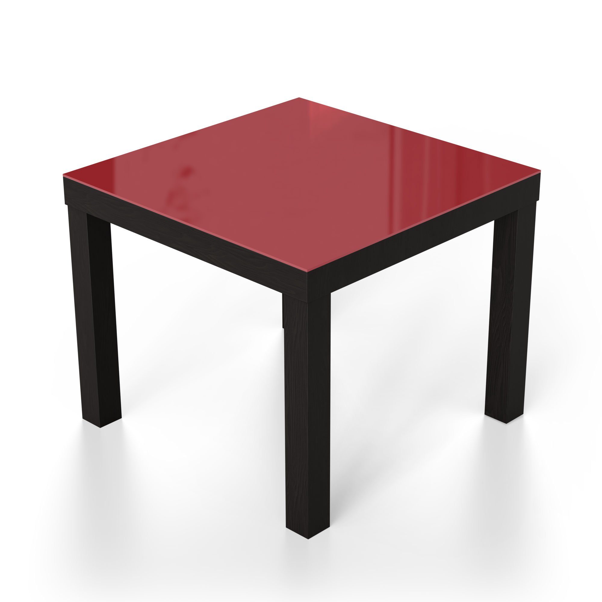modern Glastisch Couchtisch Beistelltisch Glas Schwarz - 'Unifarben Rot', DEQORI