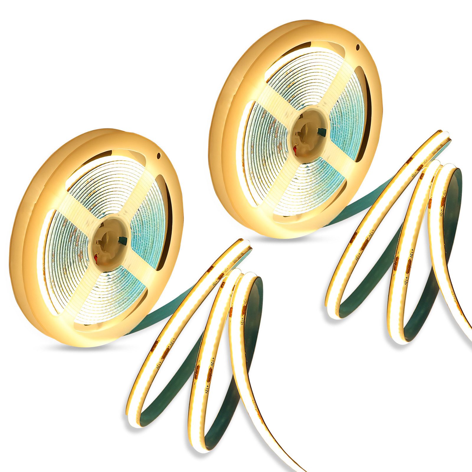 Oraymin LED Lichtleiste 3000K Warmweiß, Selbstklebend Lichtband Streifen, 2M, DIY, zweiteilig, LED fest integriert, Warmweiß, für Schlafzimmer, Spielzimmer, Gleichmäßigeres Licht, 90LM/W