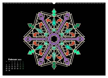 CALVENDO Wandkalender Farbenspiel mit Art Déco (Premium, hochwertiger DIN A2 Wandkalender 2023, Kunstdruck in Hochglanz)