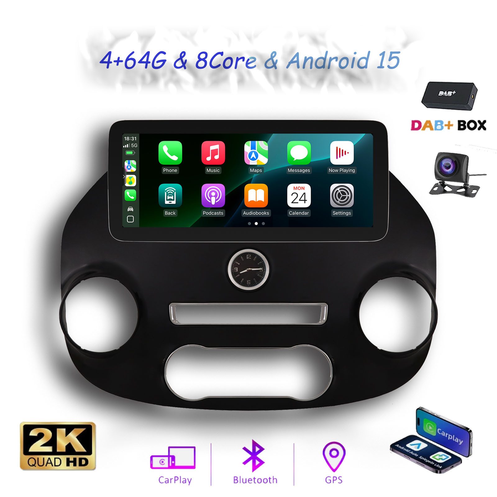 A-Sure Für Mercedes-Benz Vito W447 Kombi 12,3' 4G Android 15 CarPlay Display Autoradio (Digitalradio (DAB), FM, AM, 1920*720 IPS Screen/8-Core CPU)