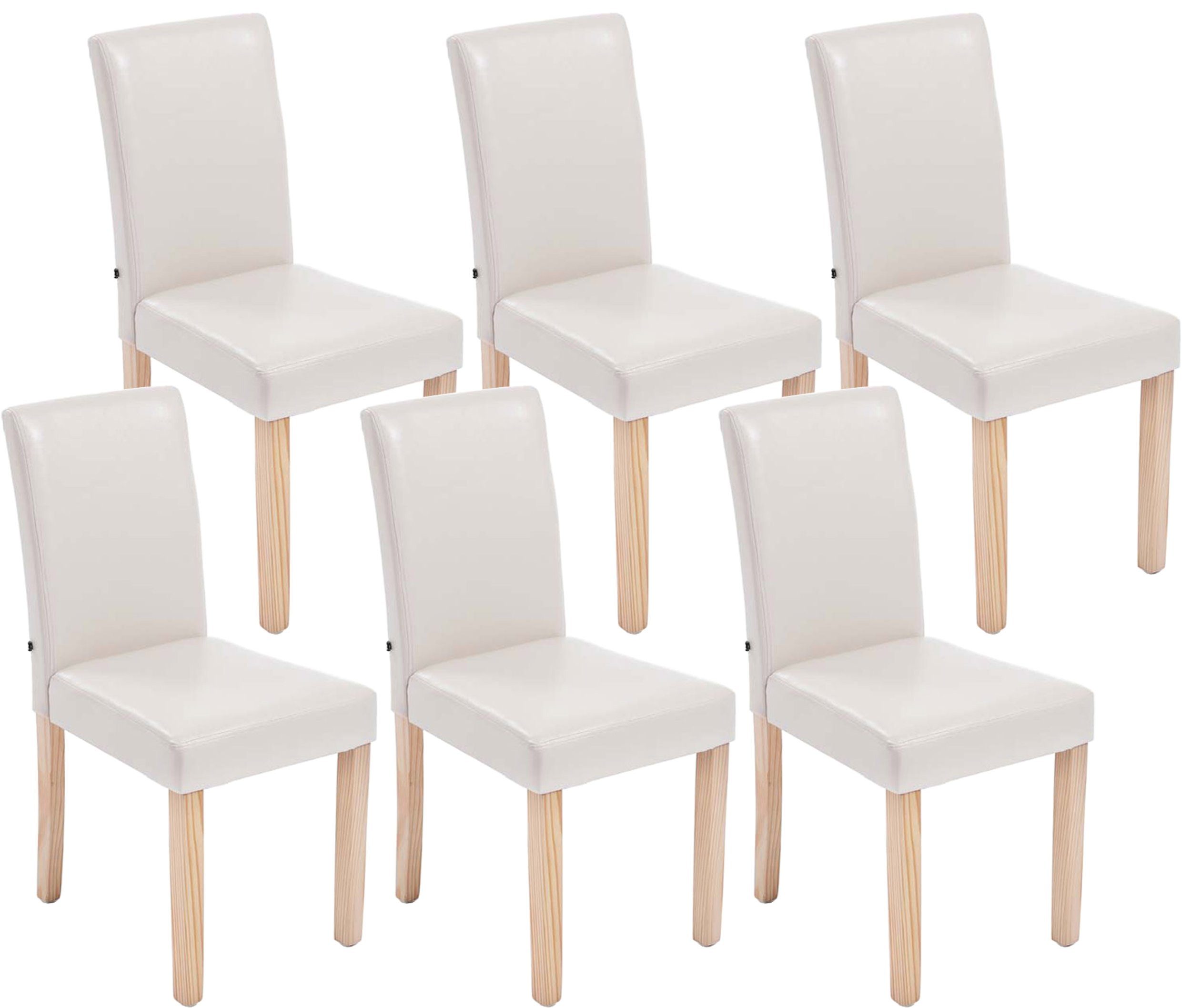 CLP Esszimmerstuhl Ina Kunstleder (6er Set, 6 St), Holz, ohne Armlehnen