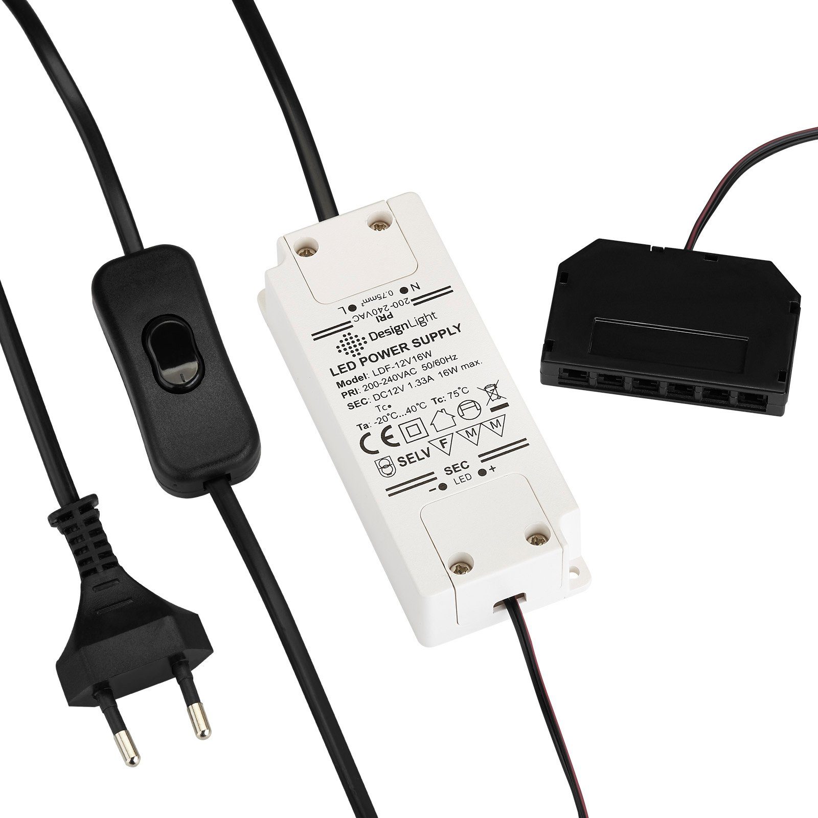 SO-TECH® Transformator 12V / 6, 12, 15, 30 oder 50W mit Wippschalter LED Trafo