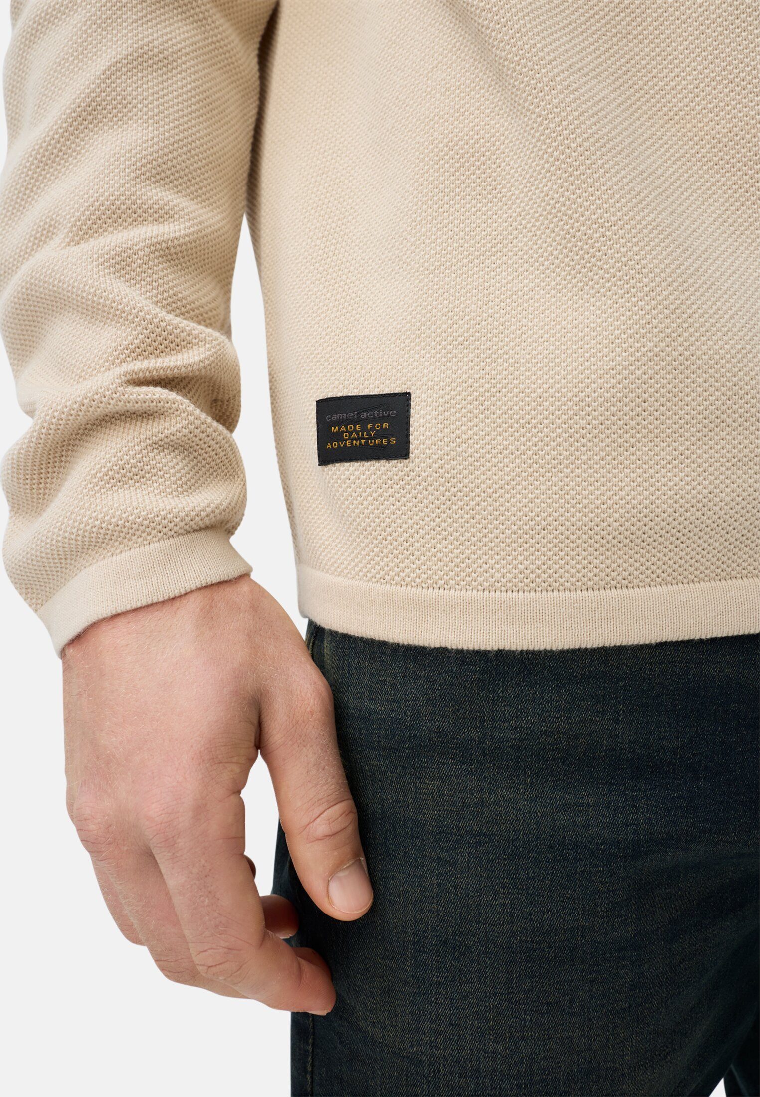 camel active Sweatshirt aus reiner Baumwolle Langarm
