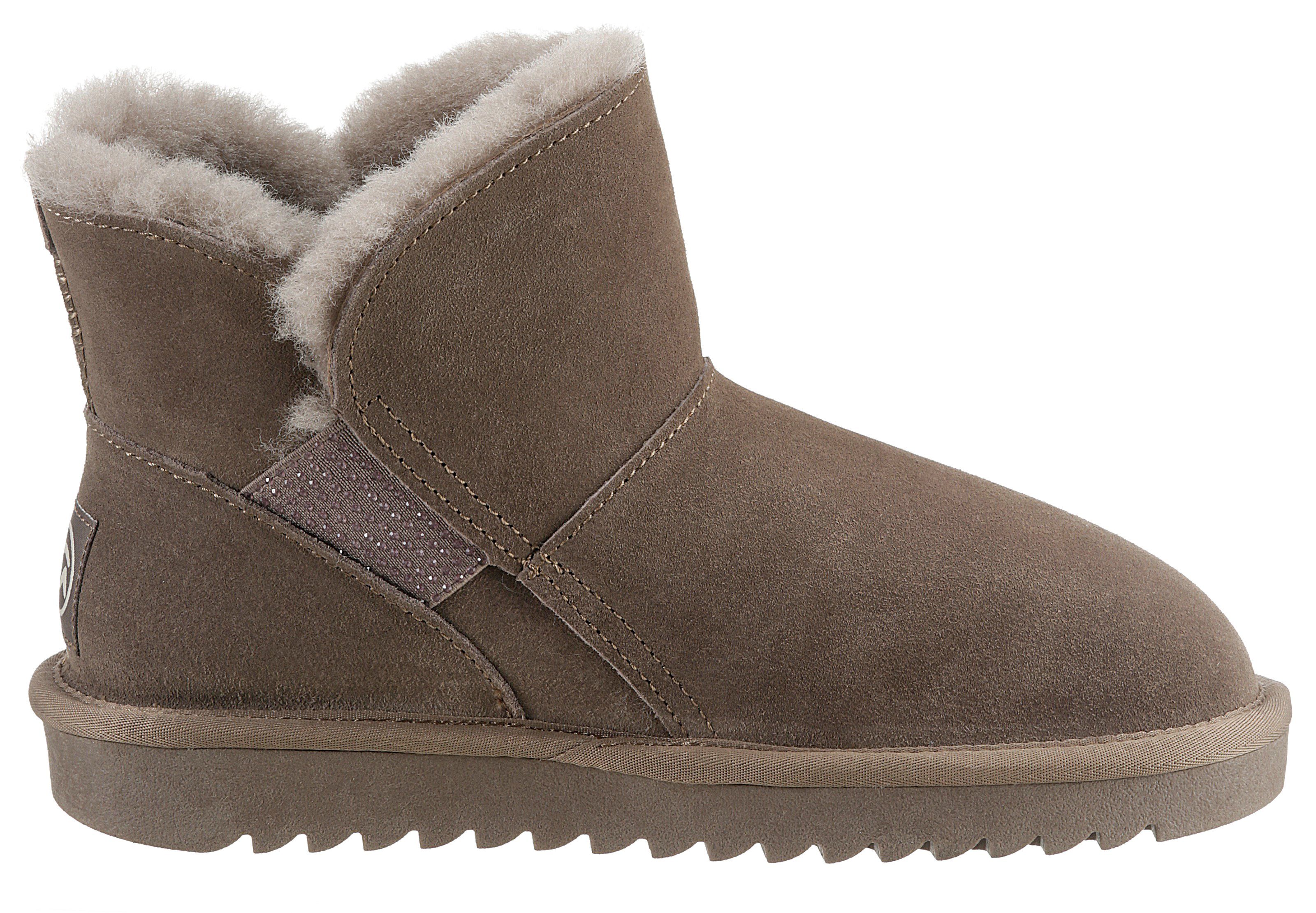 ALASKA Ara taupe Strass-Stein-Verzierung, mit G-Weite Winterboots