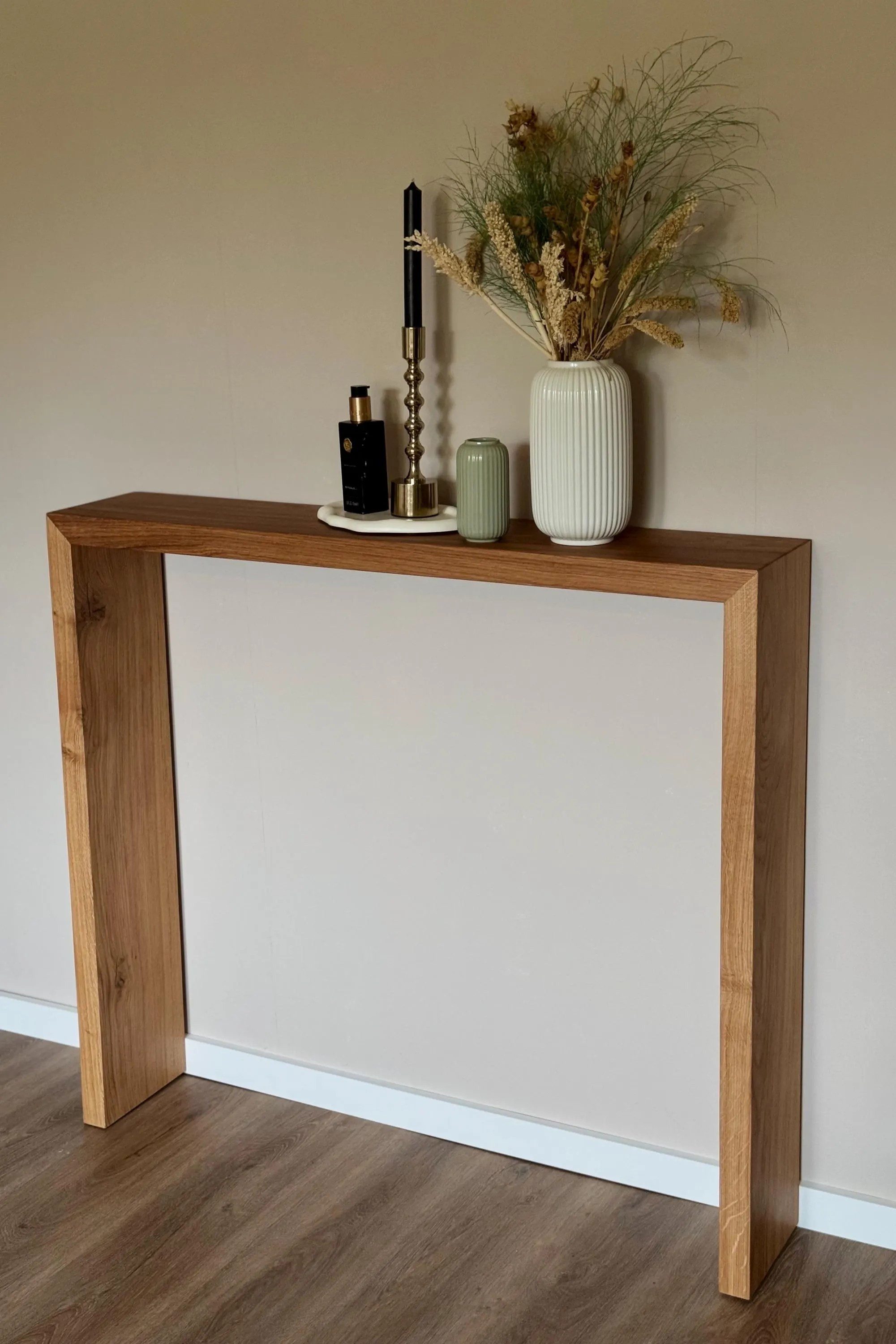 LosBudos Konsolentisch aus Massivholz, Minimalistische Konsole, Handgefertigte Flurkonsole