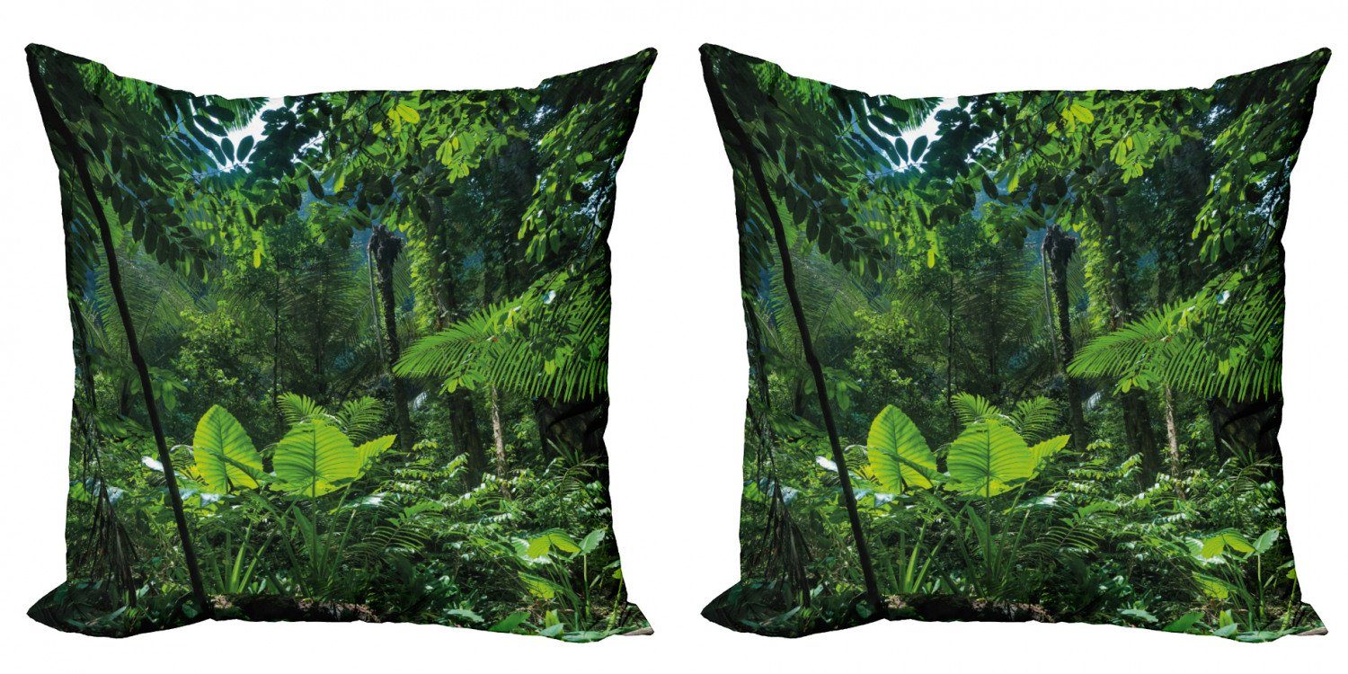 Kissenbezüge Modern Accent Doppelseitiger Digitaldruck, Abakuhaus (2 Stück), Pflanze Grün Unberührte Natur