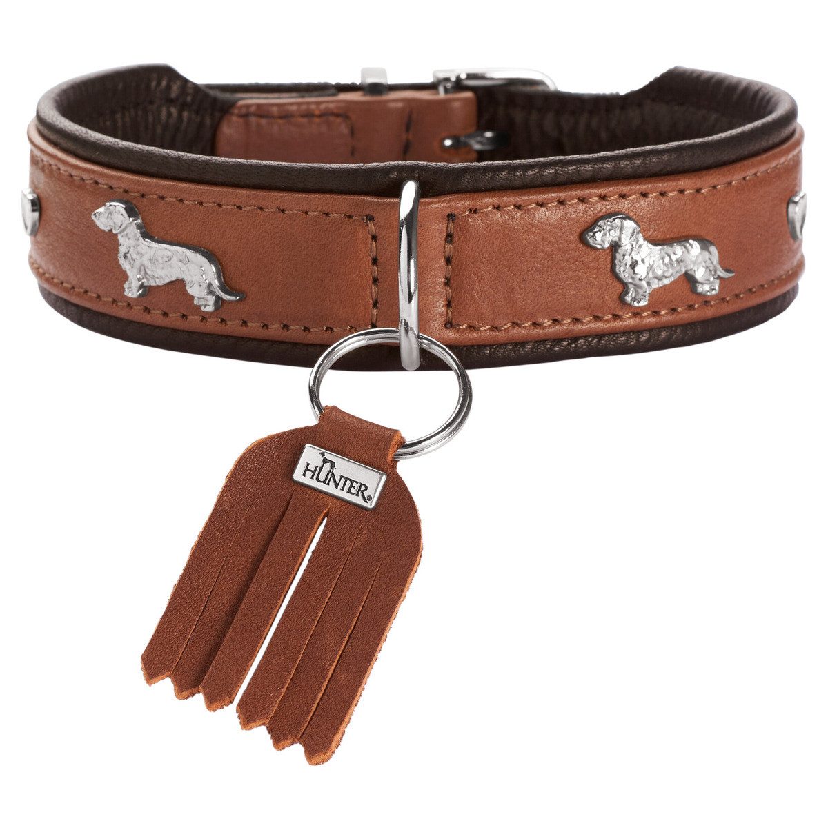 Hunter Tierbedarf Hunde-Halsband Teckel-Halsband München cognac/schwarz