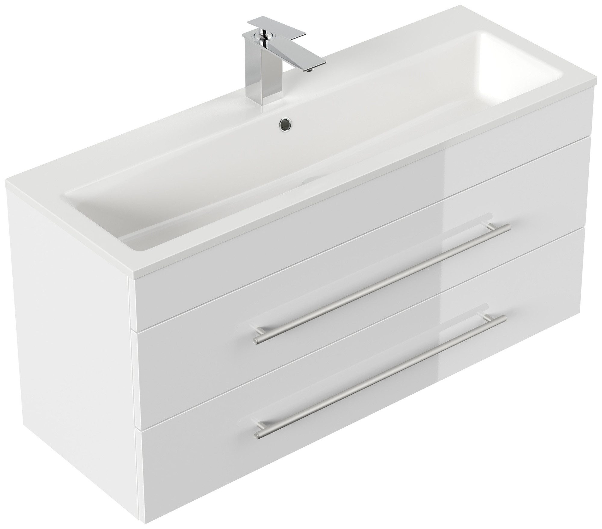 Magnolia Home Waschtisch Badmöbel Mars 1000 SlimLine SoftClose Schubladen weiss hochglanz