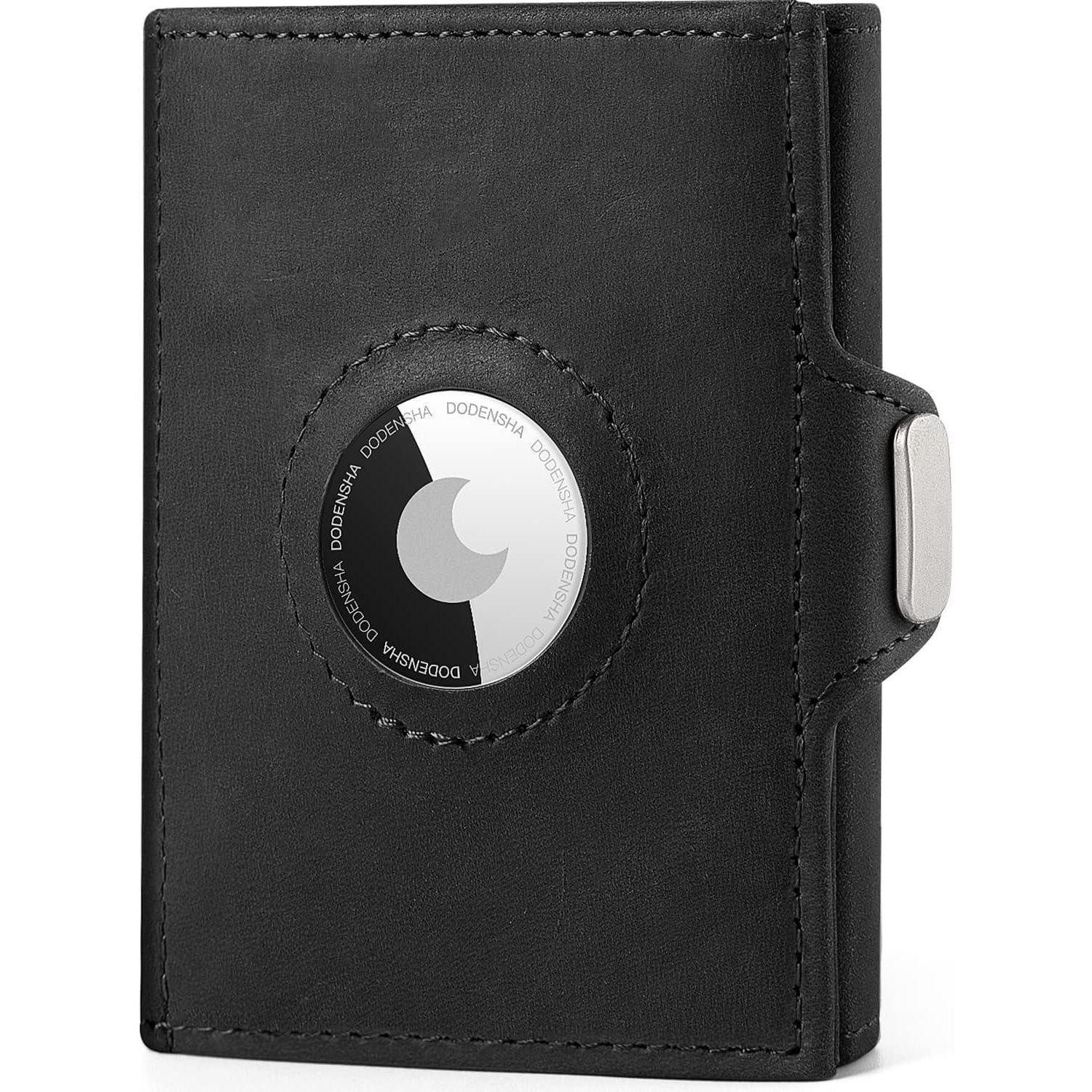 LuxusKollektion Mini Geldbörse Geldbörse RFID Schutz Münzfach Airtag Schwarz