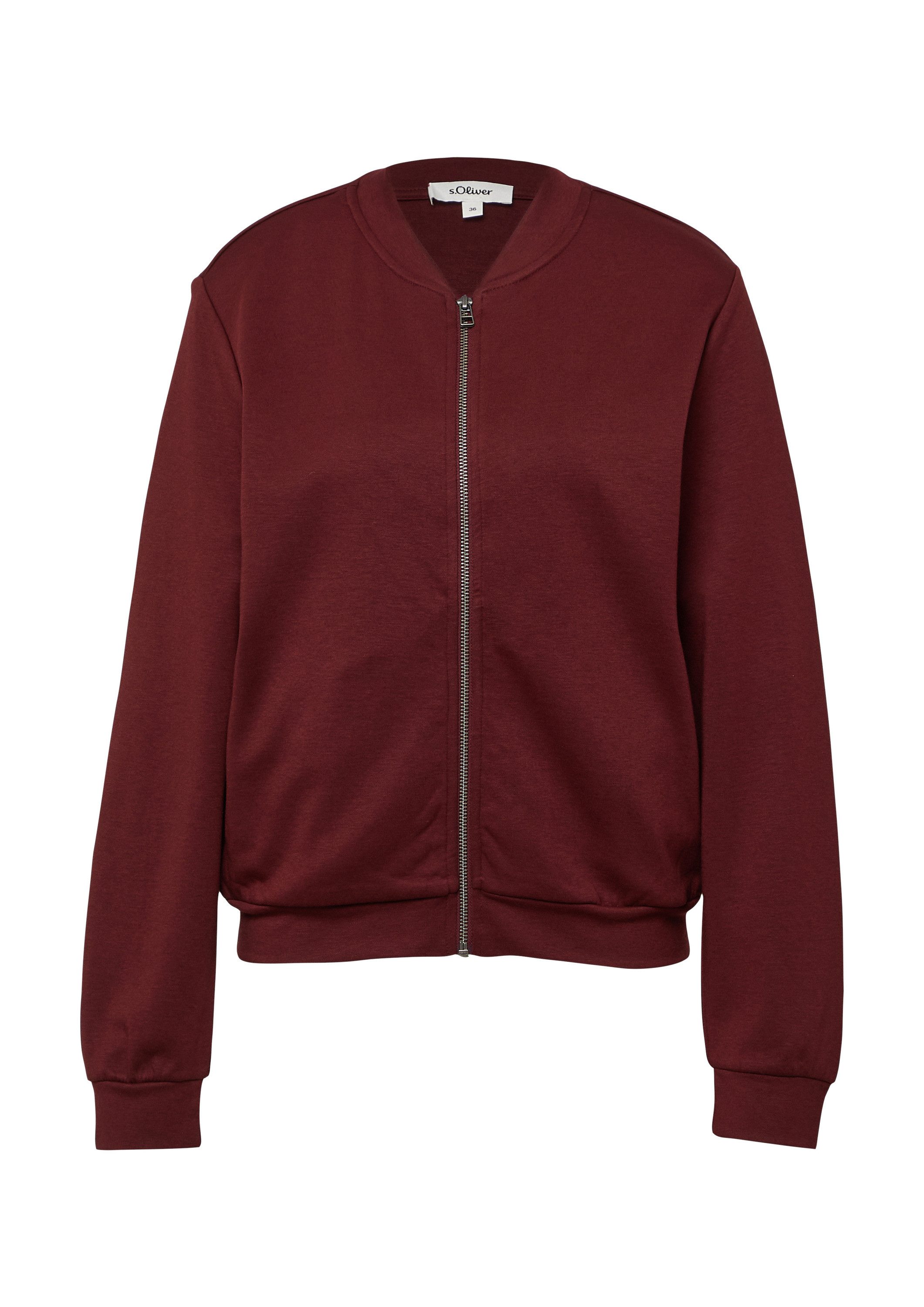 s.Oliver Sweatjacke Sweatshirt Jacke Weicher Interlock-Blouson mit Eingriff günstig online kaufen