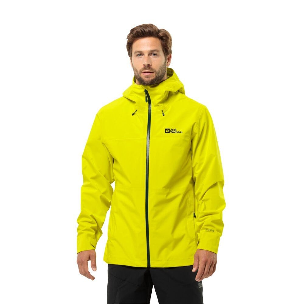 Jack Wolfskin Regenjacke Highest Peak 3-Lagen (wasserdicht, winddicht, atmungsaktiv) lemongelb