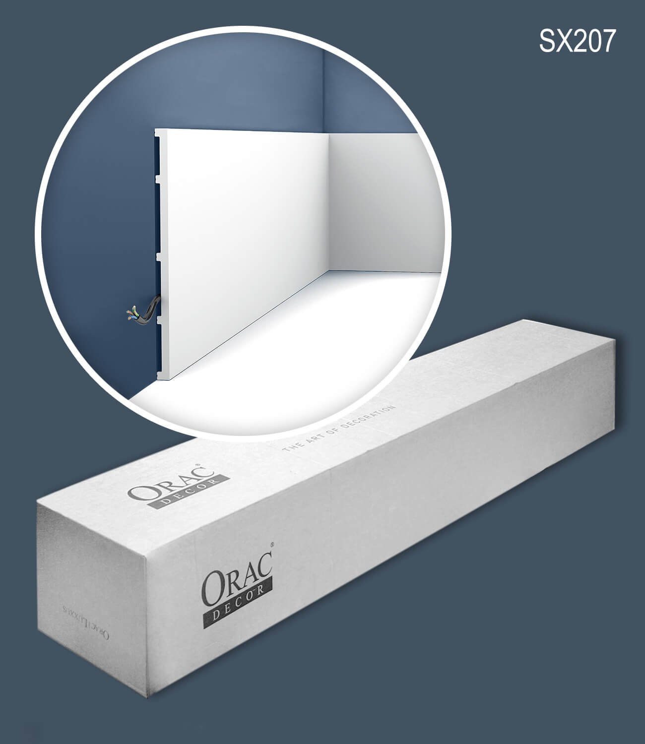Orac Decor Sockelleiste SX207-box, L: 200 cm, H: 25 cm, 10-St., Fußleisten, Bodenleisten, Zierprofile, Stuckleisten, mit Kabelkanal, mit Kabelaussparung