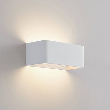 Arcchio LED Wandleuchte Karam, LED-Leuchtmittel fest verbaut, warmweiß, Modern, Aluminium, Eisen, weiß, 1 flammig, inkl. Leuchtmittel