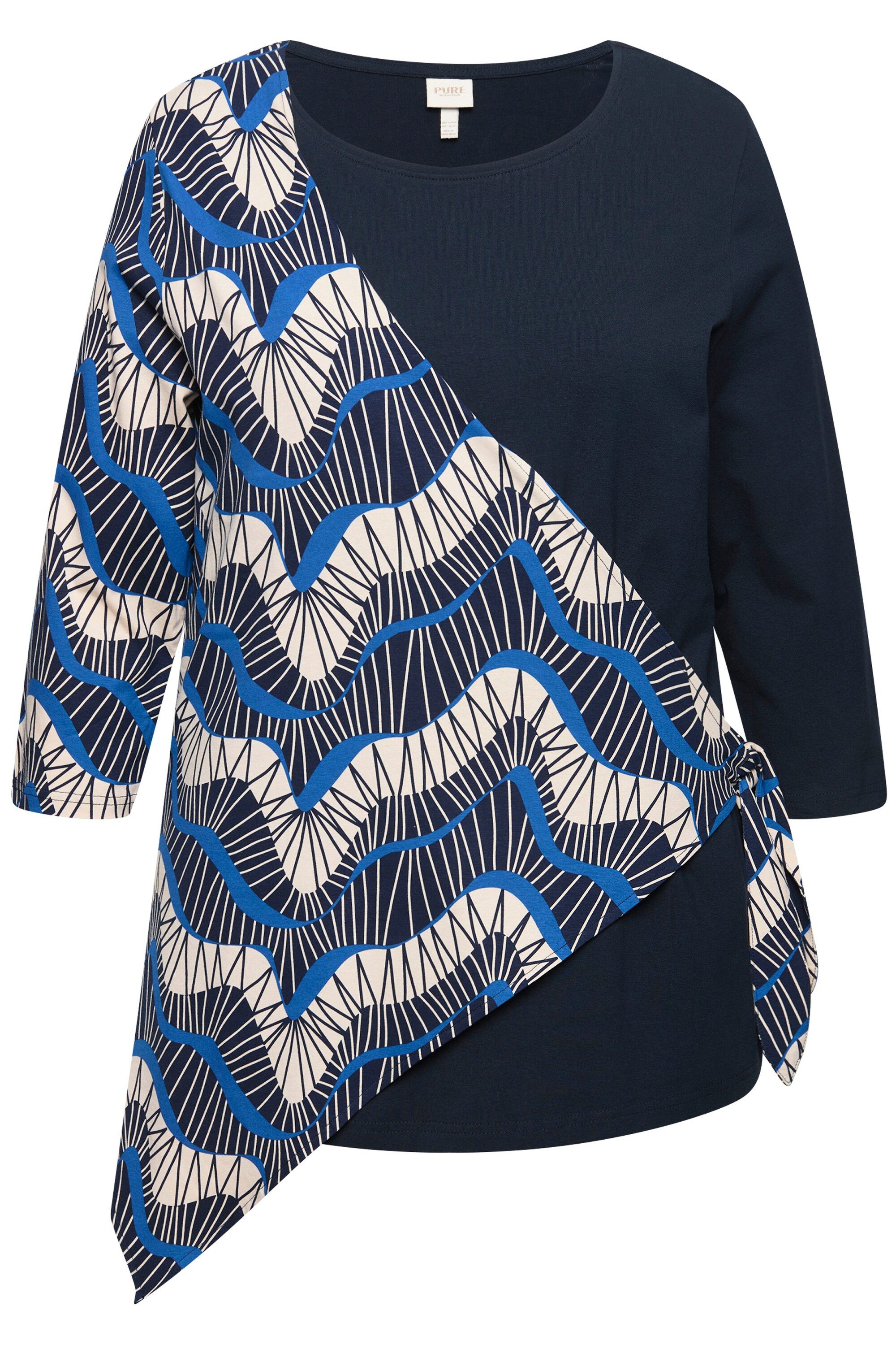 Ulla Popken T-Shirt T-Shirt Wickeloptik Rundhals günstig online kaufen