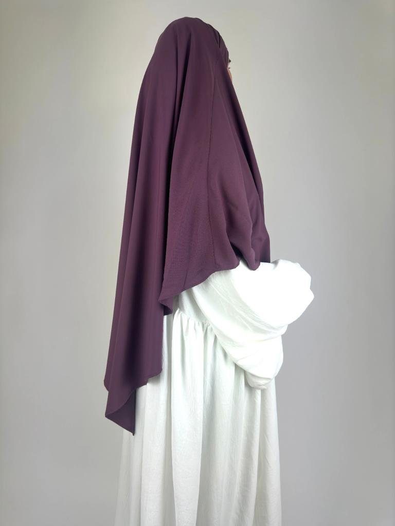 Aymasal Kopftuch Einlagiger Seide Medina Medine Khimar islamische Lila Seide Mode Hiba