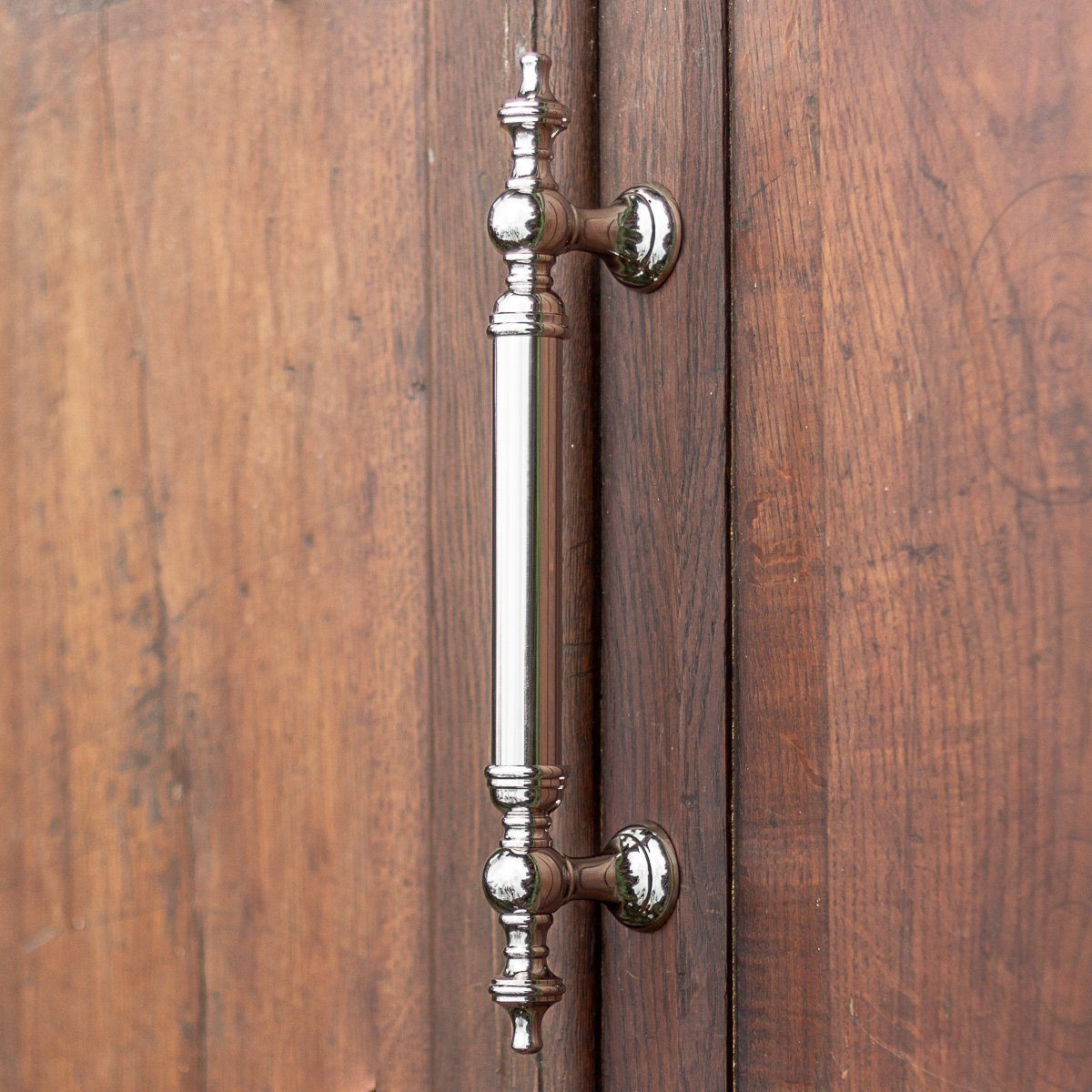 Antikas Türbeschlag Stoßgriff „Empire“ Türgriff aus polierten Nickel, wie a günstig online kaufen