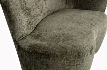 WOOOD Loungesessel Lounge Sessel Stone rechts - Struktur-Samt Warm Green, freistellbar