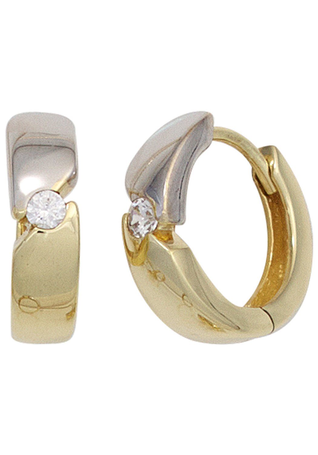 JOBO Paar Creolen, rund 333 Gold bicolor...