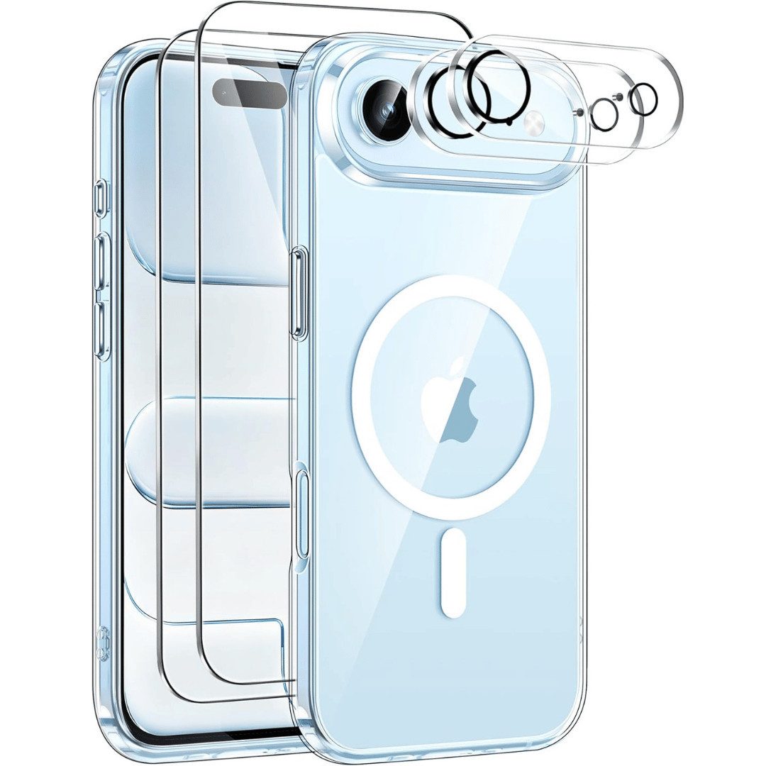SmartUP Smartphone-Hülle MagSafe für iPhone 17 AIR 2X Schutzglas 2X Kameraschutz Panzerfolie 9H 6,5 Zoll, Rundumschutz