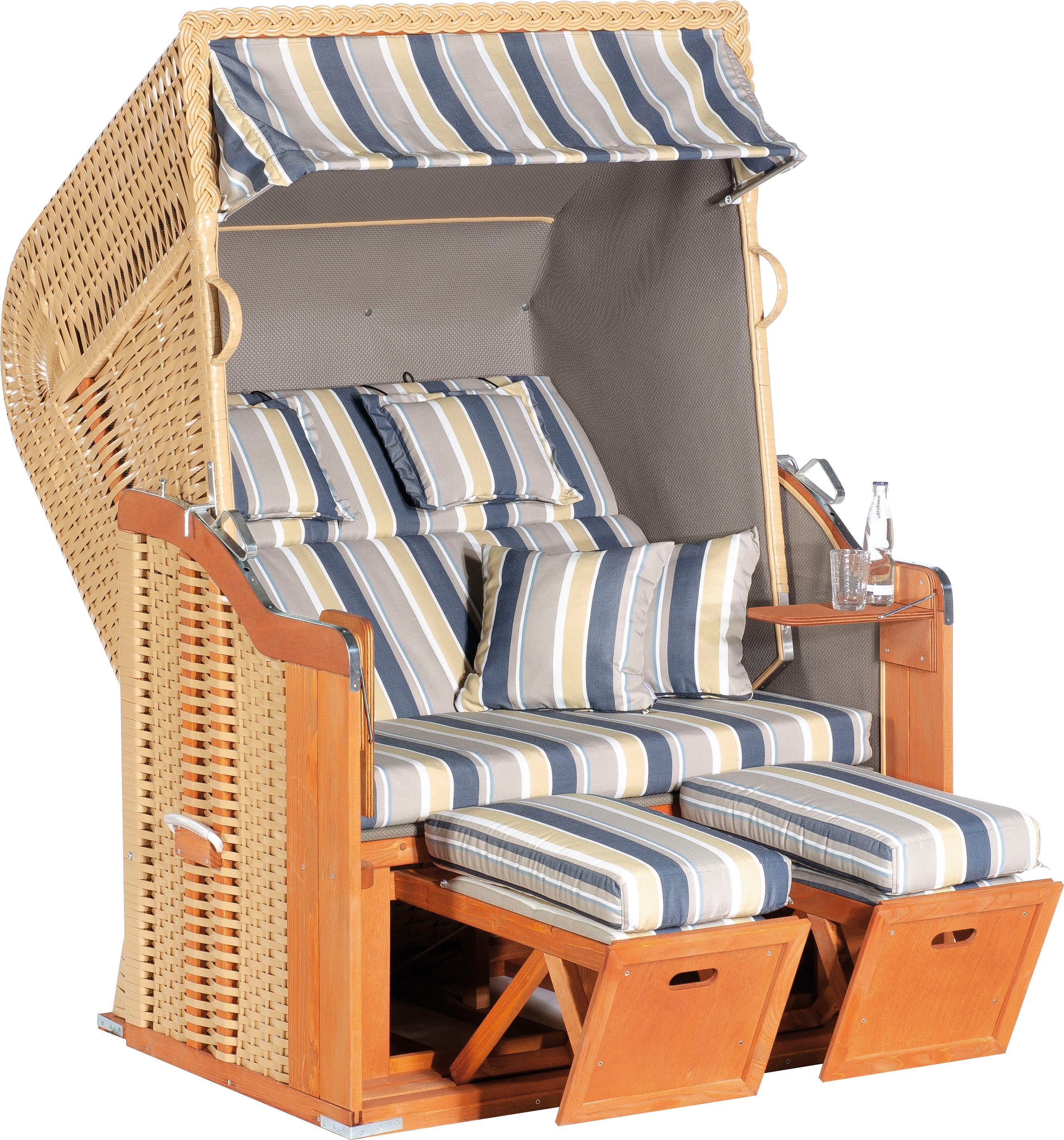 Halblieger, cm, BxTxH: 255 SunnySmart Plus, Ostsee-Modell Strandkorb 125x90x160 Rustikal