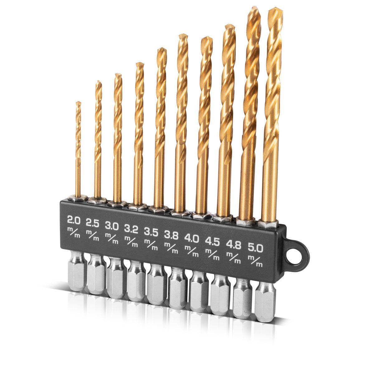 STAHLWERK Bohrersatz 10-teiliges Universal Spiralbohrer Set 2-5 mm, (Set, 10-tlg., Set), 10-teiliges Universal-Bohrer-Set
