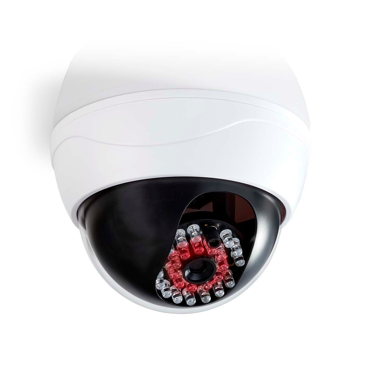Nedis Überwachungskamera Attrappe DUMCD20WT (1-tlg., Blink-LED, batteriebetrieben, schnelle Montage für Innenbereich)