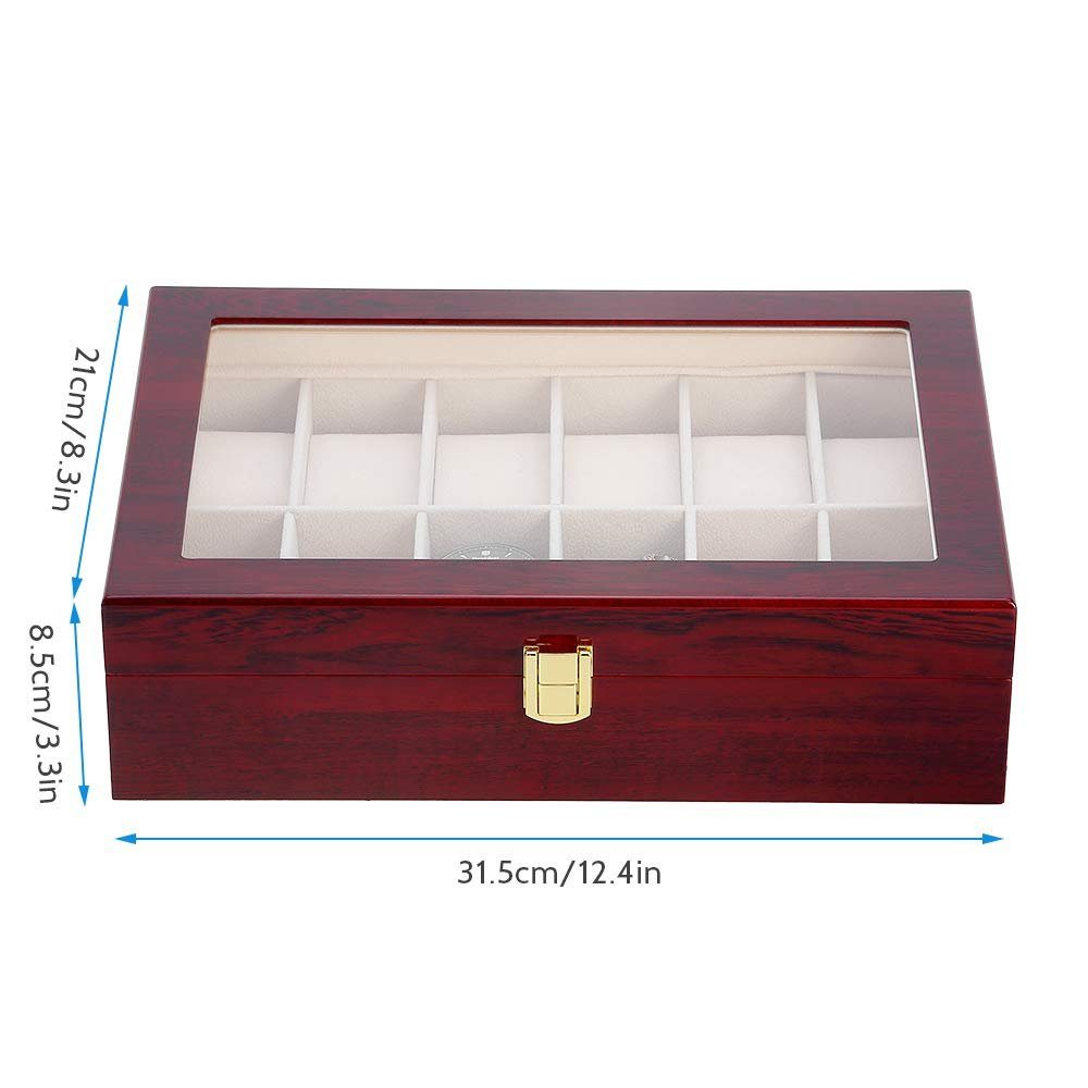 Rosnek Uhrenbox 2/3/5/6/10/12 Slots,Holz Uhrenkasten Schmuckkästchen günstig online kaufen
