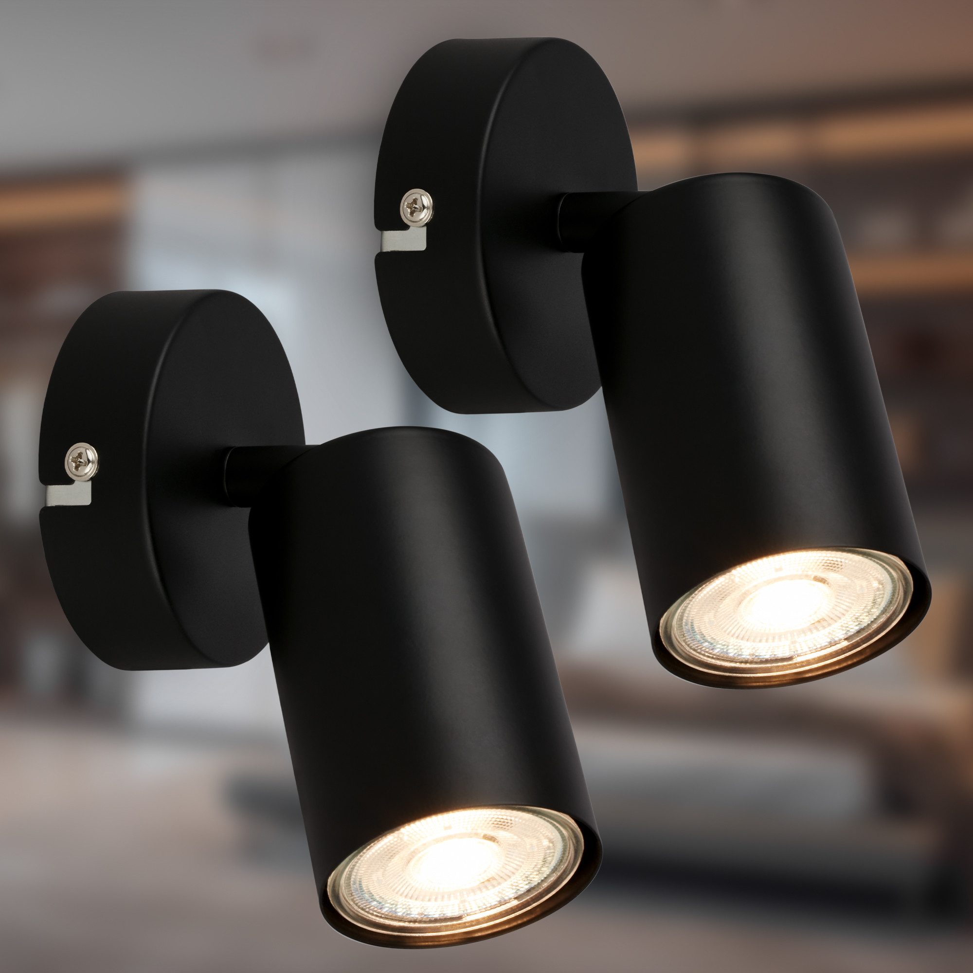 Briloner Leuchten Deckenleuchte LED Wandlampe Deckenlampe innen Schlafzimmer Wohnzimmer GU10, 1-flammig -Doppelpack, ohne Leuchtmittel, Abhängig vom Leuchtmittel - Warmweiß / Neutralweiß / Kaltweiß, Wandlampe Innen 80 x 15,5 cm Silberfarbig max. 9W GU10 Kinderzimmer