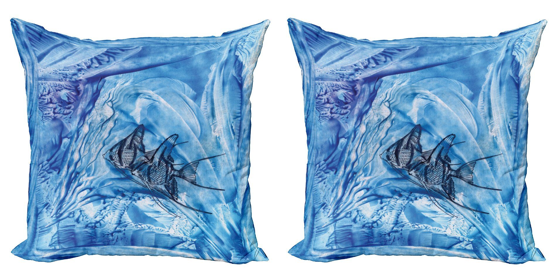 Modern Accent Abakuhaus Fisch Kissenbezüge Stück), Blau Digitaldruck, (2 Doppelseitiger Schwimmen