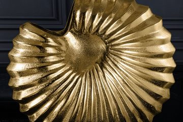 riess-ambiente Tischleuchte SHELL 60cm gold / schwarz, Ein-/Ausschalter, ohne Leuchtmittel, Wohnzimmer · Stoff · Metall · Muschel · Maritim · Maritim