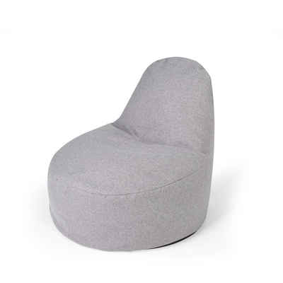 pushbag Sitzsack kids Chair S fleece grey, für Kinder, waschbar
